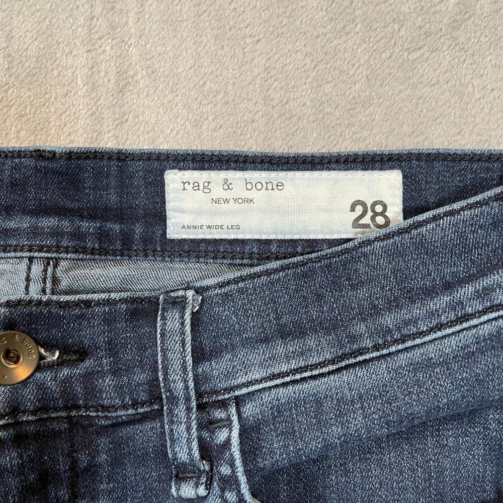 Rag & Bone Annie Wide Leg Jeans Dark Wash High Rise Denim Size 28 - Picture 4 of 7